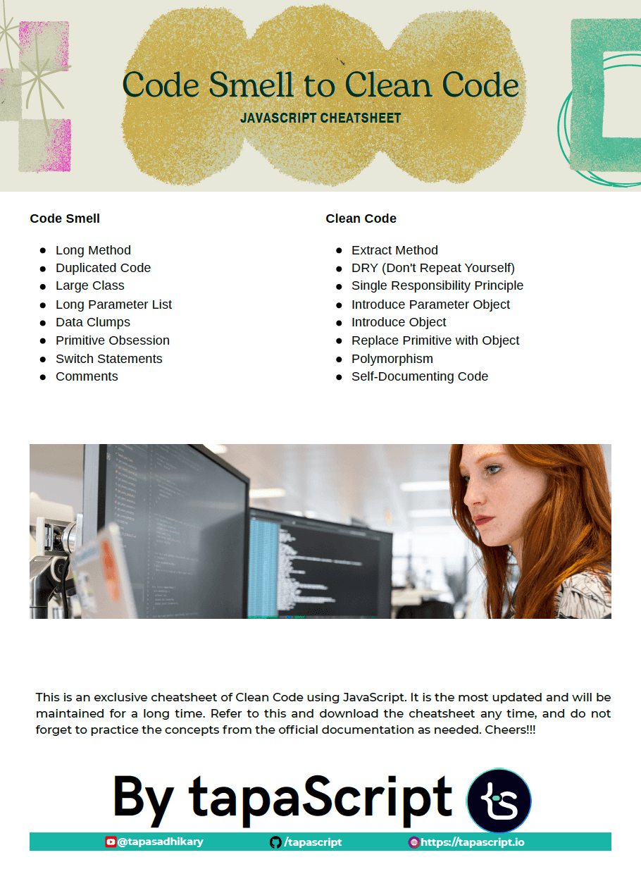 JavaScript Clean Code Cheatsheet – Fix Code Smells and Write Maintainable Code